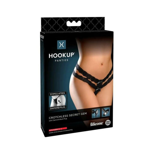 Hookup Crotchless Secret Gem Black Fits Size S-l | cutebutkinky.com