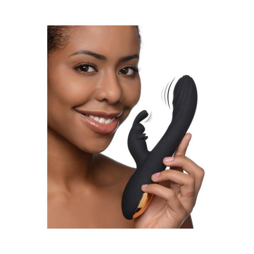 Power Bunny Cuddles Rabbit Vibe Silicone Rechargeable Black | cutebutkinky.com