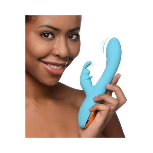 Power Bunny Snuggles Rabbit Vibe Silicone Rechargeable Teal | cutebutkinky.com