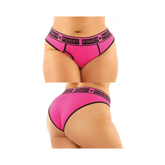 Vibes Pussy Power Buddy Pack 2 Pc. Micro Boyfriend Brief & Lace Thong Qs Black/pink
