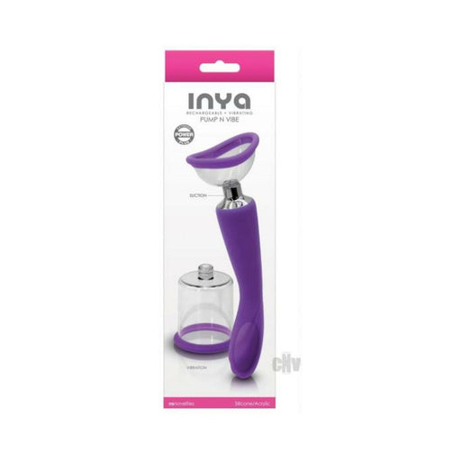 Inya Pump And Vibe With Interchangeable Suction Cups - Purple | cutebutkinky.com
