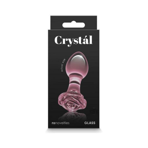 Crystal Rose Glass Anal Plug Pink | cutebutkinky.com