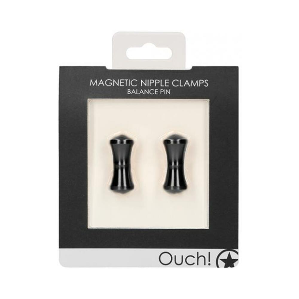 Ouch Magnetic Nipple Clamps - Balance Pin - Black | cutebutkinky.com