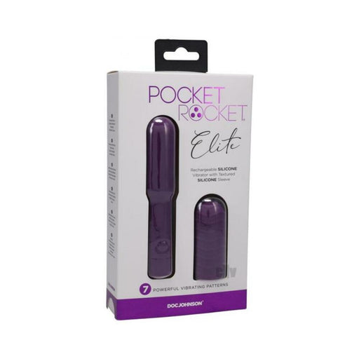 Pocket Rocket Elite Rechargeable Bullet With Removable Sleeve Purple | cutebutkinky.com