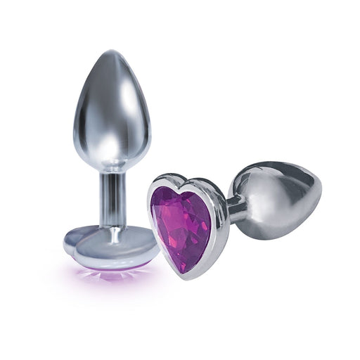 The 9's, The Silver Starter, Bejeweled Heart Stainless Steel Plug | cutebutkinky.com
