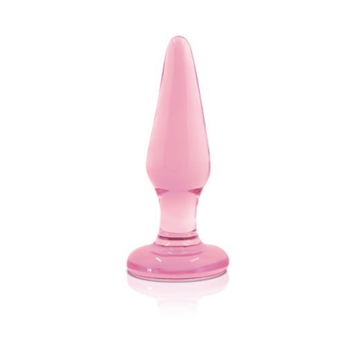 Crystal Glass Tapered Butt Plug Small Pink | cutebutkinky.com