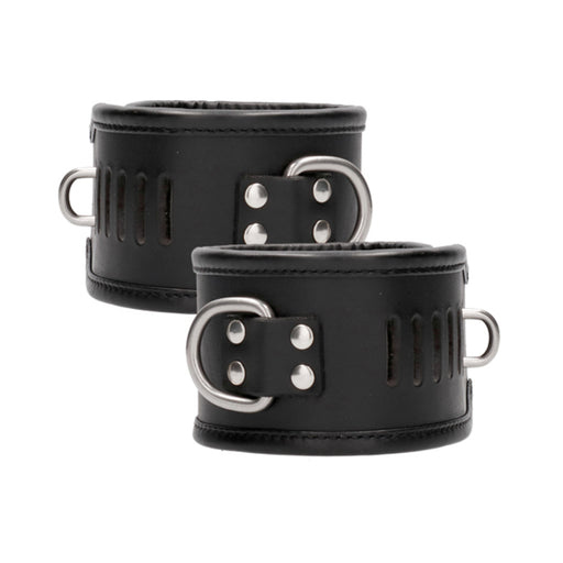 Ouch! Pain - Saddle Leather Asylum Ankle-cuff With Padlock | cutebutkinky.com