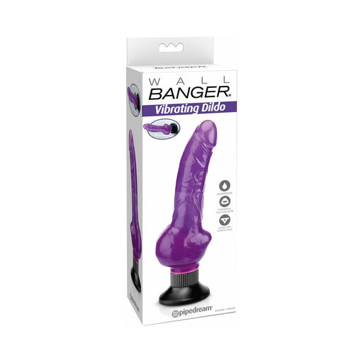 Waterproof Wall Bangers Realistic Vibrator With Suction Cup Purple