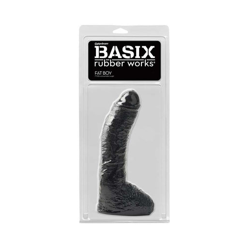 Basix Rubber Works Fat Boy 10 in. Dildo With Balls Black