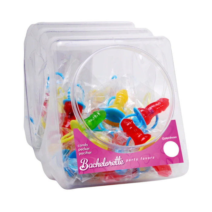 Bachelorette Party Favors Candy Pecker Pacifier 48-Piece Display Bowl