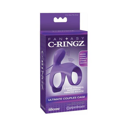 Fantasy C-Ringz Ultimate Couples Cage Vibrating Cock Sheath Purple