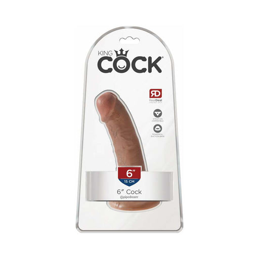 King Cock 6 in. Cock Realistic Dildo With Suction Cup Tan