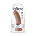 King Cock 8 in. Cock Realistic Dildo With Suction Cup Tan