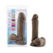 Au Naturel 8 in. Posable Dual Density Dildo with Balls Brown