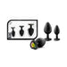 Luxe 3-Piece Bling Plug Training Kit with Rainbow Gem Base Black