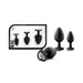 Luxe 3-Piece Bling Plug Training Kit with White Gem Base Black