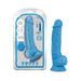 Neo 7.5 in. Dual Density Dildo with Balls Neon Blue