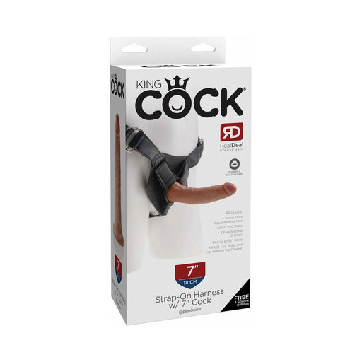 King Cock Strap-on Harness With 7 in. Cock Tan
