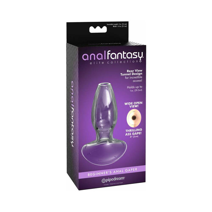 Anal Fantasy Elite Collection Beginner''s Anal Gaper Glass Tunnel Plug Clear