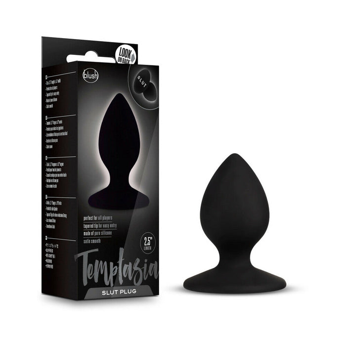 Temptasia ''Slut'' Silicone Anal Plug Black