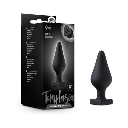 Temptasia ''Spank Me'' Silicone Anal Plug with Heart-Shaped Base Black