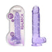 RealRock Crystal Clear Realistic 9 in. Dildo With Balls and Suction Cup Purple
