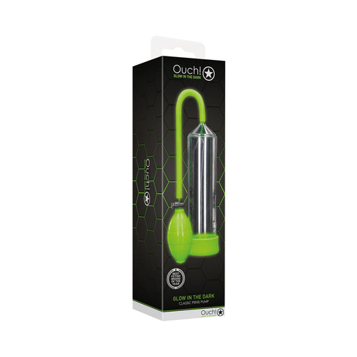 Ouch! Glow in the Dark Classic Penis Pump Neon Green