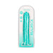 RealRock Crystal Clear Straight 11 in. Dildo Without Balls Turquoise