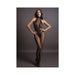 Le Desir Fishnet & Lace High-Neck Bodystocking Black O/S