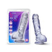 B Yours Plus Hearty n'' Hefty 9 in. Dildo with Balls Clear