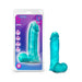 B Yours Plus Mount n'' Moan 9 in. Dildo with Balls Teal