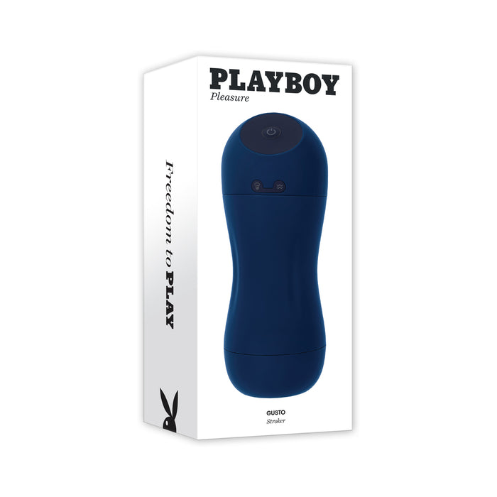Playboy Gusto Rechargeable Sucking & Vibrating Stroker TPE Navy