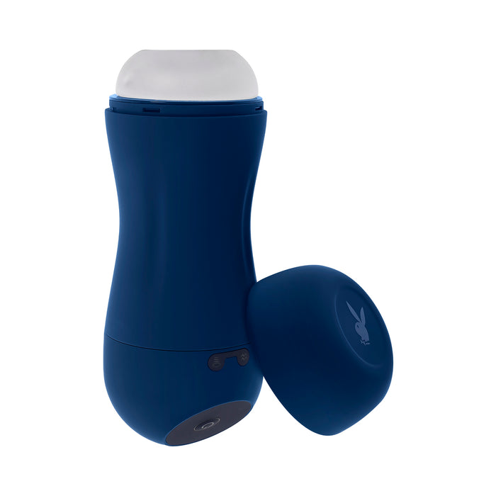 Playboy Gusto Rechargeable Sucking & Vibrating Stroker TPE Navy