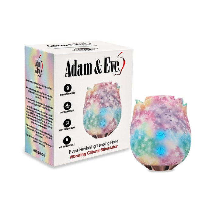 Adam & Eve Eve''s Ravishing Rose Tapping Clitoral Stimulator Rainbow