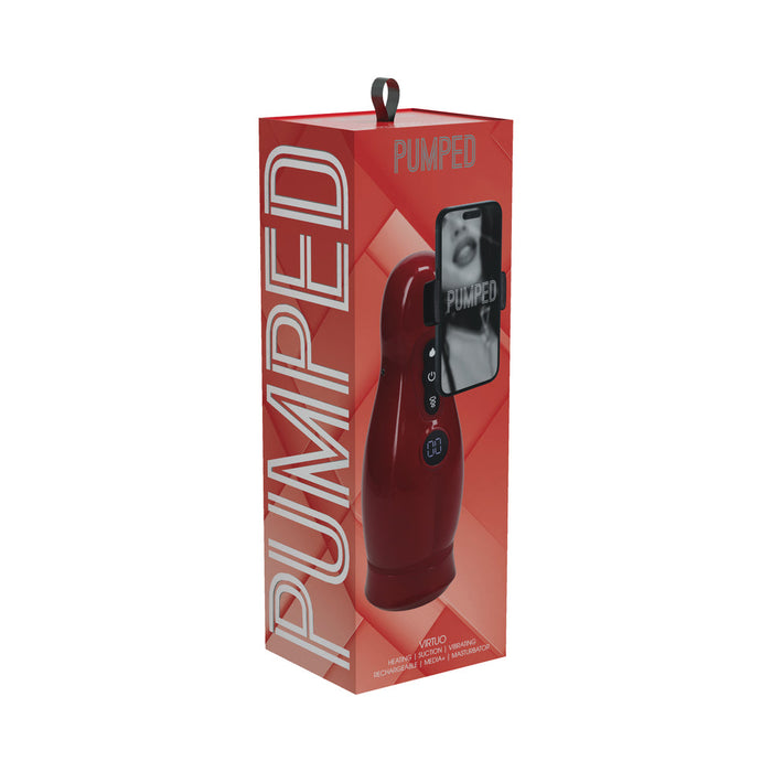 PUMPED Virtuo Masturbator Suction Vibration Phone Attachment Metallic Red