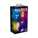 RealRock Wireless Rechargeable Remote Control LED Vibrating 7 in. Dildo with Balls Clear