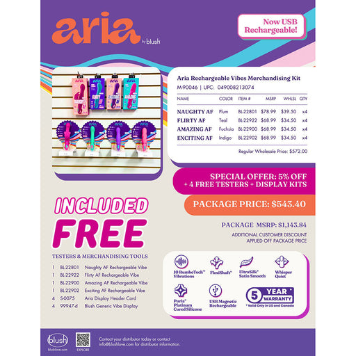 Aria Rechargeable Vibes Merchandising Kit