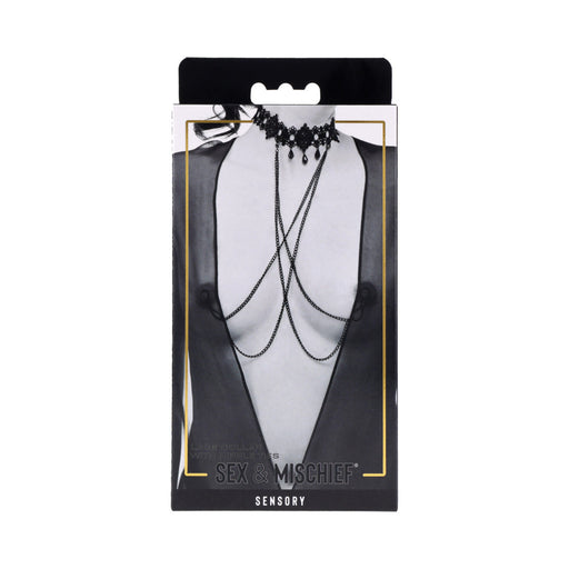 Sportsheets Sex & Mischief Lace Collar with Nipple Ties