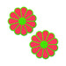 Pastease Daisy: Neon Green & Glow-in-the-Dark Neon Pink Petal Pasties Nipple Covers