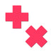 Pastease Plus X: Glow-in-the-Dark Neon Pink Cross Pasties Nipple Covers
