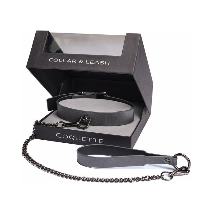 Coquette Pleasure Collar & Leash Grey