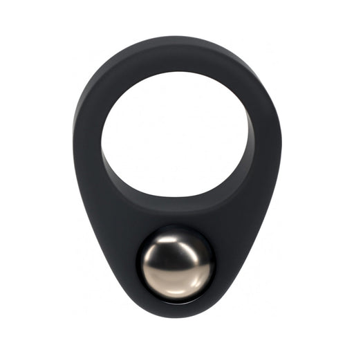 LEVELZ Liquid Silicone Single Weighted Ball Cock Ring Black