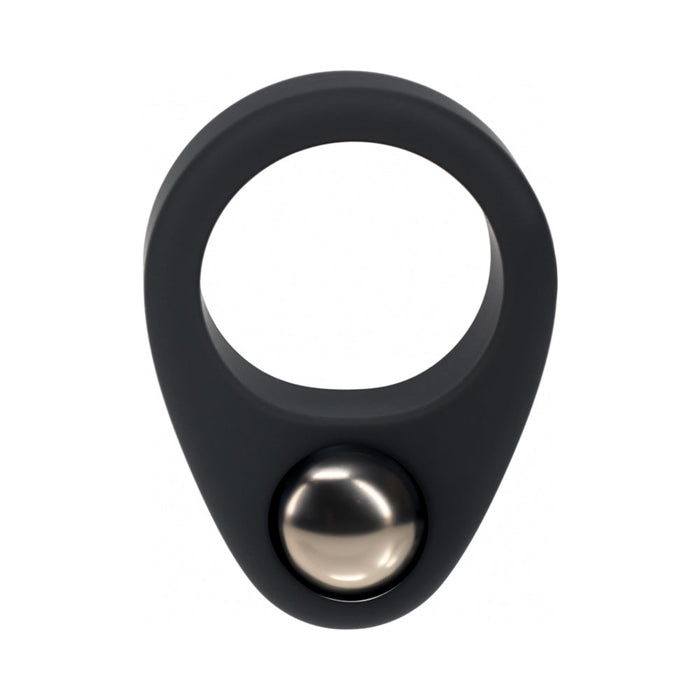 LEVELZ Liquid Silicone Single Weighted Ball Cock Ring Black