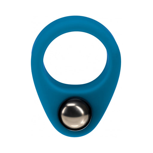 LEVELZ Liquid Silicone Single Weighted Ball Cock Ring Teal
