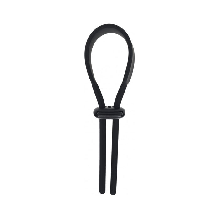 LEVELZ Wide Adjustable Silicone Lasso Cock Ring 5mm Black