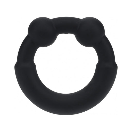 LEVELZ Metal & Silicone Cock Ring Black