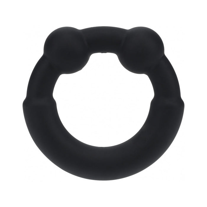 LEVELZ Metal & Silicone Cock Ring Black