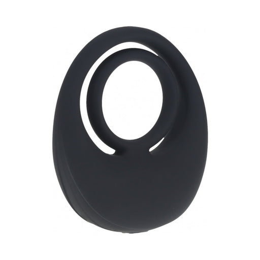LEVELZ Vibrating Liquid Silicone Cock & Ball Ring Black
