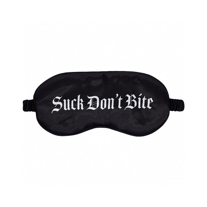 Ouch! Suck Don''t Bite Printed Mask Satin Black