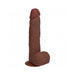 RealRock 7 in. Vibrating Cock with Balls Straight Brown